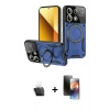 MARSİLYAN™- Redmi Note 13 4G Kılıf Kıvılcım Modern Serisi - Siyah 3D Antistatik Mat Seramik Nano Ekran Koruyucu + Şeffaf Kamera Lens Koruma Cam