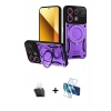 MARSİLYAN™- Redmi Note 13 4G Kılıf Kıvılcım Modern Serisi - Siyah 3D Antistatik Seramik Nano Ekran Koruyucu + Kamera Lens Koruma Cam - SF