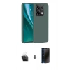 MARSİLYAN™- Redmi Note 13 4G Kılıf Kozmos Yansıma Özel Seri - Siyah 3D Antistatik Hayalet Cam Ekran Koruyucu + Kamera Lens Koruma Cam - SF