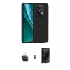 MARSİLYAN™- Redmi Note 13 4G Kılıf Kozmos Yansıma Özel Seri - Siyah 3D Antistatik Hayalet Cam Ekran Koruyucu + Kamera Lens Koruma Cam - SF