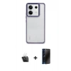 MARSİLYAN™- Redmi Note 13 4G Kılıf Nova Işık Serisi - Siyah 3D Antistatik Hayalet Cam Ekran Koruyucu + Kamera Lens Koruma Cam - SF