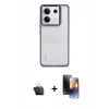 MARSİLYAN™- Redmi Note 13 4G Kılıf Nova Işık Serisi - Siyah 3D Antistatik Mat Seramik Nano Ekran Koruyucu + Kamera Lens Koruma Cam - SF