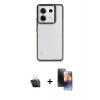 MARSİLYAN™- Redmi Note 13 4G Kılıf Nova Işık Serisi - Siyah 3D Antistatik Mat Seramik Nano Ekran Koruyucu + Kamera Lens Koruma Cam - SF