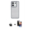 MARSİLYAN™- Redmi Note 13 4G Kılıf Nova Işık Serisi - Siyah 3D Antistatik Mat Seramik Nano Ekran Koruyucu + Kamera Lens Koruma Cam - SF
