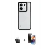 MARSİLYAN™- Redmi Note 13 4G Kılıf Nova Işık Serisi - Siyah 3D Antistatik Mat Seramik Nano Ekran Koruyucu + Kamera Lens Koruma Cam - SF