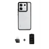 MARSİLYAN™- Redmi Note 13 4G Kılıf Nova Işık Serisi - Siyah 6D Antistatik Mat Seramik Hayalet Nano Ekran Koruyucu + Şeffaf Kamera Lens Koruma Cam