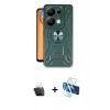 MARSİLYAN™- Redmi Note 13 4G Kılıf Nova Yansıma Prime - Siyah 3D Antistatik Cam Ekran Koruyucu + Kamera Lens Koruma Cam - SF