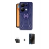 MARSİLYAN™- Redmi Note 13 4G Kılıf Nova Yansıma Prime - Siyah 3D Antistatik Hayalet Cam Ekran Koruyucu + Kamera Lens Koruma Cam - SF