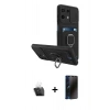 MARSİLYAN™- Redmi Note 13 4G Kılıf Vadi Form Prime - Siyah 3D Antistatik Hayalet Cam Ekran Koruyucu + Kamera Lens Koruma Cam - SF