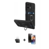 MARSİLYAN™- Redmi Note 13 4G Kılıf Vadi Form Prime - Siyah 3D Antistatik Mat Seramik Nano Ekran Koruyucu + Kamera Lens Koruma Cam - SF