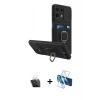 MARSİLYAN™- Redmi Note 13 4G Kılıf Vadi Form Prime - Siyah 3D Antistatik Seramik Nano Ekran Koruyucu + Kamera Lens Koruma Cam - SF
