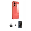 MARSİLYAN™- Redmi Note 13 4G Kılıf Yankı Serisi - Siyah 3D Antistatik Hayalet Cam Ekran Koruyucu + Kamera Lens Koruma Cam - SF
