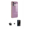 MARSİLYAN™- Redmi Note 13 4G Kılıf Yankı Serisi - Siyah 3D Antistatik Hayalet Cam Ekran Koruyucu + Kamera Lens Koruma Cam - SF