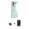 MARSİLYAN™- Redmi Note 13 4G Kılıf Yankı Serisi - Siyah 3D Antistatik Hayalet Cam Ekran Koruyucu + Kamera Lens Koruma Cam - SF