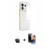 MARSİLYAN™- Redmi Note 13 4G Kılıf Yankı Serisi - Siyah 3D Antistatik Mat Seramik Nano Ekran Koruyucu + Kamera Lens Koruma Cam - SF