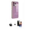 MARSİLYAN™- Redmi Note 13 4G Kılıf Yankı Serisi - Siyah 3D Antistatik Mat Seramik Nano Ekran Koruyucu + Kamera Lens Koruma Cam - SF