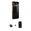 MARSİLYAN™- Redmi Note 13 4G Kılıf Yankı Serisi - Siyah 6D Antistatik Mat Seramik Hayalet Nano Ekran Koruyucu + Şeffaf Kamera Lens Koruma Cam