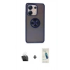 MARSİLYAN™- Redmi Note 13 4G Kılıf Yörünge Çizgi - Şeffaf Pasifik Cam Ekran Koruyucu + Şeffaf Kamera Lens Koruma Cam