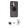 MARSİLYAN™- Redmi Note 13 4G Kılıf Yörünge Çizgi - Şeffaf Pasifik Cam Ekran Koruyucu + Şeffaf Kamera Lens Koruma Cam