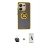 MARSİLYAN™- Redmi Note 13 4G Kılıf Yörünge Çizgi - Şeffaf Pasifik Cam Ekran Koruyucu + Şeffaf Kamera Lens Koruma Cam
