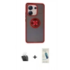 MARSİLYAN™- Redmi Note 13 4G Kılıf Yörünge Çizgi - Şeffaf Pasifik Cam Ekran Koruyucu + Şeffaf Kamera Lens Koruma Cam