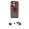 MARSİLYAN™- Redmi Note 13 4G Kılıf Yörünge Çizgi - Siyah 3D Antistatik Seramik Nano Ekran Koruyucu + Kamera Lens Koruma Cam - SF