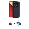 MARSİLYAN™- Redmi Note 13 4G Kılıf Zirve Yansıma Serisi - Siyah 3D Antistatik Cam Ekran Koruyucu + Kamera Lens Koruma Cam - SF
