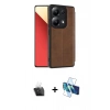 MARSİLYAN™- Redmi Note 13 4G Kılıf Zirve Yansıma Serisi - Siyah 3D Antistatik Cam Ekran Koruyucu + Kamera Lens Koruma Cam - SF