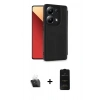MARSİLYAN™- Redmi Note 13 4G Kılıf Zirve Yansıma Serisi - Siyah 6D Antistatik Mat Seramik Hayalet Nano Ekran Koruyucu + Kamera Lens Koruma Cam - SF