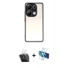MARSİLYAN™- Redmi Note 13 Pro 4G Kılıf Ahenk Çizgi Serisi - Siyah 3D Antistatik Cam Ekran Koruyucu + Kamera Lens Koruma Cam - SF