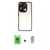 MARSİLYAN™- Redmi Note 13 Pro 4G Kılıf Ahenk Çizgi Serisi - Siyah Joko Magic 5D Cam + Raze Metal Kamera Lens - GS