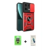 MARSİLYAN™- Redmi Note 13 Pro 4G Kılıf Ahenk Klasik - Şeffaf Pasifik Cam Ekran Koruyucu + Gümüş Raze Metal Kamera Lens