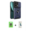 MARSİLYAN™- Redmi Note 13 Pro 4G Kılıf Ahenk Klasik - Şeffaf Pasifik Cam Ekran Koruyucu + Raze Metal Kamera Lens - GS