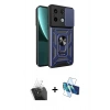 MARSİLYAN™- Redmi Note 13 Pro 4G Kılıf Ahenk Klasik - Siyah 3D Antistatik Cam Ekran Koruyucu + Kamera Lens Koruma Cam - SF
