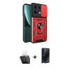 MARSİLYAN™- Redmi Note 13 Pro 4G Kılıf Ahenk Klasik - Siyah 3D Antistatik Hayalet Cam Ekran Koruyucu + Kamera Lens Koruma Cam - SF