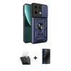 MARSİLYAN™- Redmi Note 13 Pro 4G Kılıf Ahenk Klasik - Siyah 3D Antistatik Hayalet Cam Ekran Koruyucu + Kamera Lens Koruma Cam - SF
