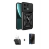 MARSİLYAN™- Redmi Note 13 Pro 4G Kılıf Ahenk Klasik - Siyah 3D Antistatik Hayalet Cam Ekran Koruyucu + Kamera Lens Koruma Cam - SF