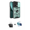 MARSİLYAN™- Redmi Note 13 Pro 4G Kılıf Ahenk Klasik - Siyah 3D Antistatik Seramik Nano Ekran Koruyucu + Kamera Lens Koruma Cam - SF