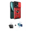 MARSİLYAN™- Redmi Note 13 Pro 4G Kılıf Ahenk Klasik - Siyah 3D Antistatik Seramik Nano Ekran Koruyucu + Kamera Lens Koruma Cam - SF