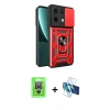 MARSİLYAN™- Redmi Note 13 Pro 4G Kılıf Ahenk Klasik - Siyah 3D Antistatik Seramik Nano Ekran Koruyucu + Raze Metal Kamera Lens - GS