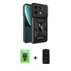 MARSİLYAN™- Redmi Note 13 Pro 4G Kılıf Ahenk Klasik - Siyah 6D Antistatik Mat Seramik Hayalet Nano Ekran Koruyucu + Raze Metal Kamera Lens - SH