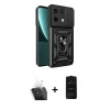 MARSİLYAN™- Redmi Note 13 Pro 4G Kılıf Ahenk Klasik - Siyah 6D Antistatik Mat Seramik Hayalet Nano Ekran Koruyucu + Kamera Lens Koruma Cam - SF