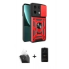 MARSİLYAN™- Redmi Note 13 Pro 4G Kılıf Ahenk Klasik - Siyah 6D Antistatik Mat Seramik Hayalet Nano Ekran Koruyucu + Kamera Lens Koruma Cam - SF