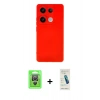 MARSİLYAN™- Redmi Note 13 Pro 4G Kılıf Ahenk Serisi - Şeffaf Pasifik Cam Ekran Koruyucu + Raze Metal Kamera Lens - GS