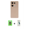 MARSİLYAN™- Redmi Note 13 Pro 4G Kılıf Ahenk Serisi - Şeffaf Pasifik Cam Ekran Koruyucu + Raze Metal Kamera Lens - GS