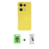 MARSİLYAN™- Redmi Note 13 Pro 4G Kılıf Ahenk Serisi - Şeffaf Pasifik Cam Ekran Koruyucu + Raze Metal Kamera Lens - GS