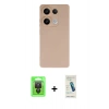 MARSİLYAN™- Redmi Note 13 Pro 4G Kılıf Ahenk Serisi - Şeffaf Pasifik Cam Ekran Koruyucu + Raze Metal Kamera Lens - SH