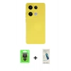 MARSİLYAN™- Redmi Note 13 Pro 4G Kılıf Ahenk Serisi - Şeffaf Pasifik Cam Ekran Koruyucu + Raze Metal Kamera Lens - SH