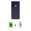 MARSİLYAN™- Redmi Note 13 Pro 4G Kılıf Ahenk Serisi - Şeffaf Pasifik Cam Ekran Koruyucu + Raze Metal Kamera Lens - SH