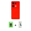 MARSİLYAN™- Redmi Note 13 Pro 4G Kılıf Ahenk Serisi - Şeffaf Pasifik Cam Ekran Koruyucu + Raze Metal Kamera Lens - SH